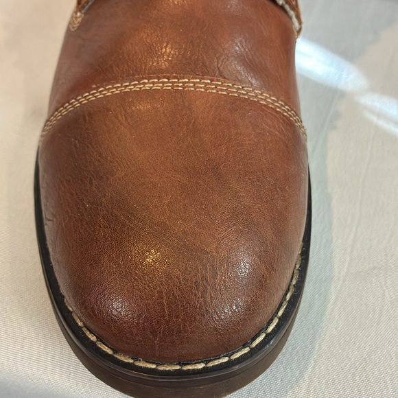 Dexter faux brown leather faux Sherpa lined ankle boots lace up & zip up Size 9 - Picture 4 of 16